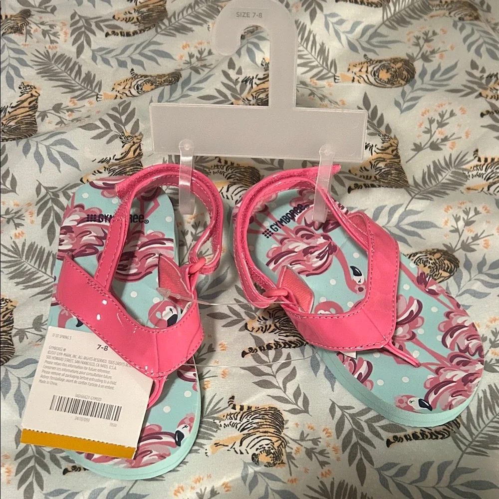 Gymboree Pink Flamingo Sandals - 7/8 NWT